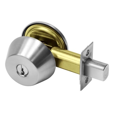 Sargent LC48526D Single Cylinder Grade 1 Deadbolt with 2-3/4" Backset Less Cylinder Satin Chrome LC48526D